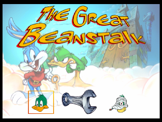 Tiny Toon Adventures The Great Beanstalk title screen for Playstation